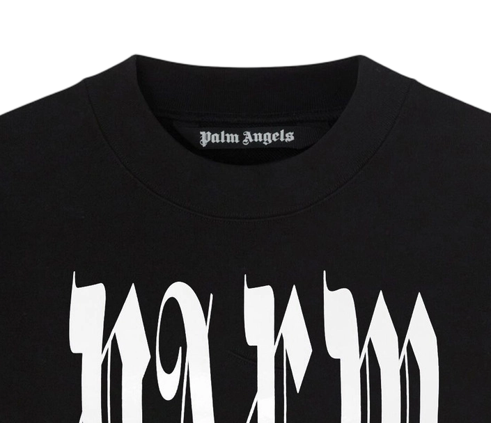 Palm Angels Gothic Palm Logo Crew Sweatshirt Black OKZY20261539