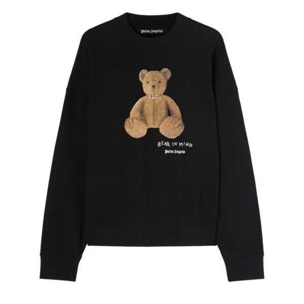 Palm Angels Teddy Bear Print Crew Sweatshirt Black OKZY20261541