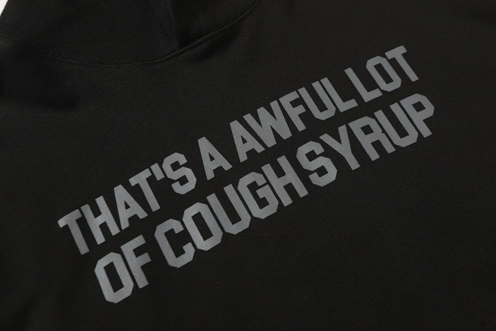 Cough Syrup Text Logo Hoodie Black OKZY20261544