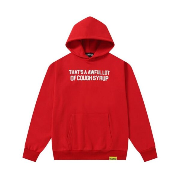 Cough Syrup Front Back Print Hoodie Red OKZY20261545