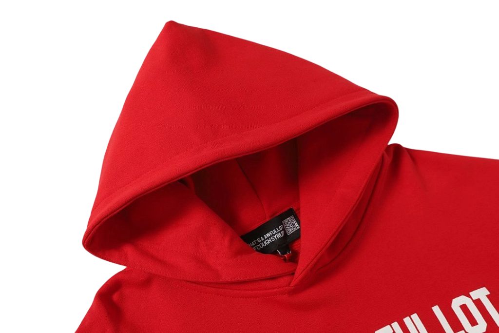 Cough Syrup Front Back Print Hoodie Red OKZY20261545