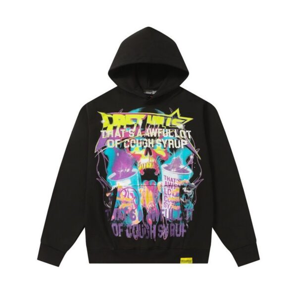 Cough Syrup Skull Graphic Hoodie Black OKZY20261547