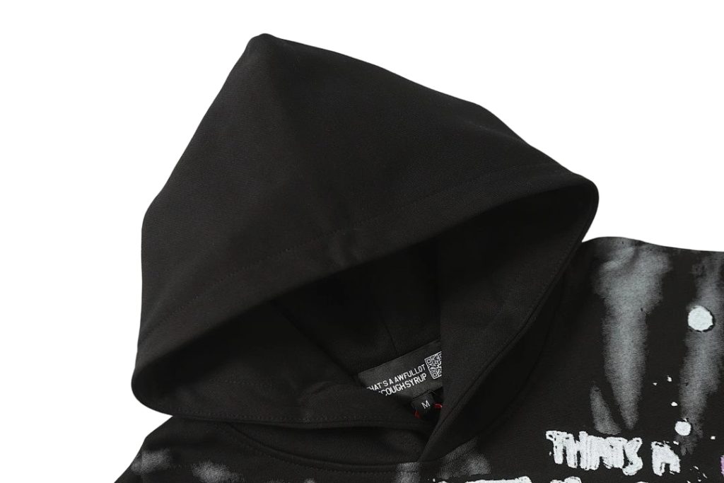 Cough Syrup Tie Dye Portrait Hoodie Black OKZY20261548
