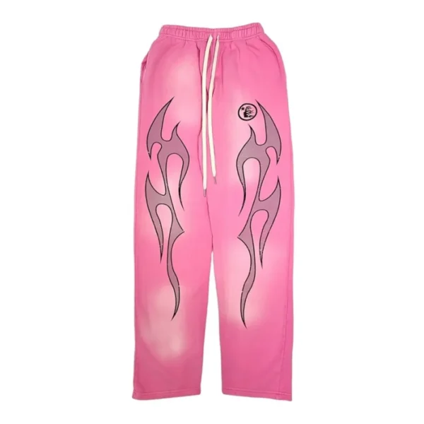 Hellstar Pink Flame Print Sweatpants OKZY2026154