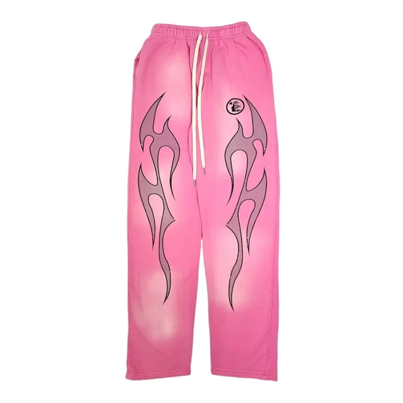 Hellstar Pink Flame Print Sweatpants OKZY2026154