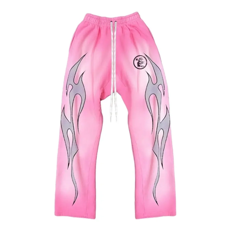 Hellstar Pink Flame Print Sweatpants OKZY2026154