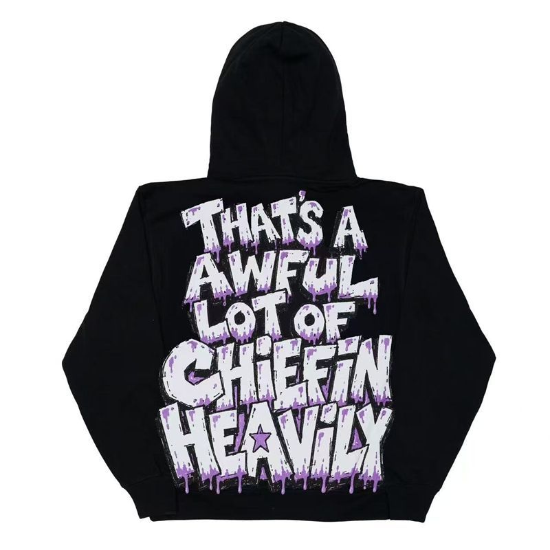 Cough Syrup Cartoon Character Graphic Hoodie Black OKZY20261550