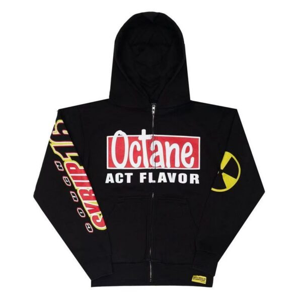 Cough Syrup Octane Act Flavor Zip Up Hoodie Black OKZY20261551