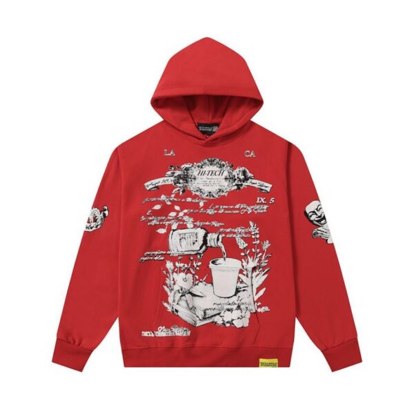 Cough Syrup Vintage Bottle Print Hoodie Red OKZY20261553