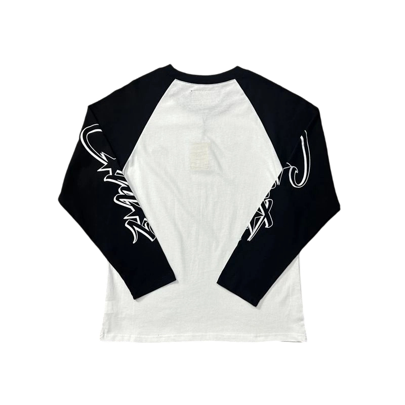 Corteiz Raglan Sleeve Graffiti Long Sleeve Tee Black White OKZY20261557