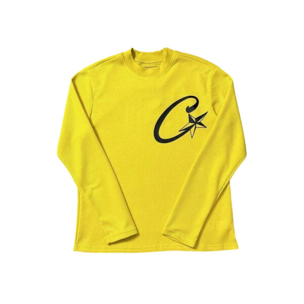 Corteiz C Star Waffle Long Sleeve Top Yellow OKZY20261559