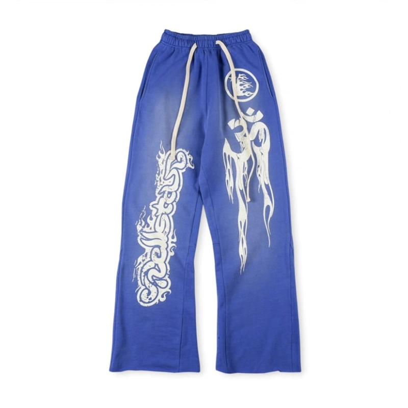 Hellstar Blue Flame Logo Flare Sweatpants OKZY2026155