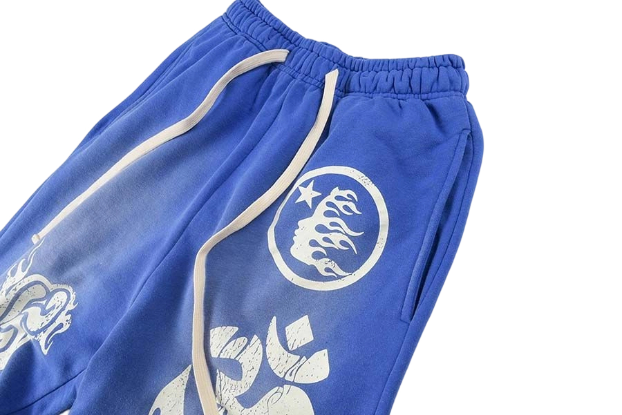 Hellstar Blue Flame Logo Flare Sweatpants OKZY2026155