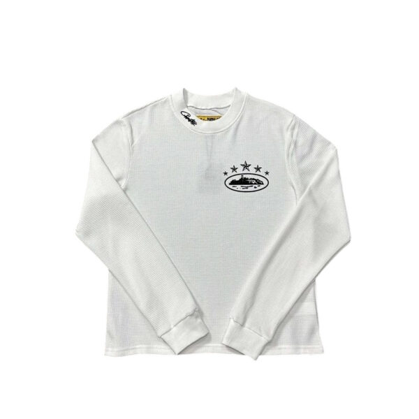 Corteiz Island Star Waffle Long Sleeve Top White OKZY20261561