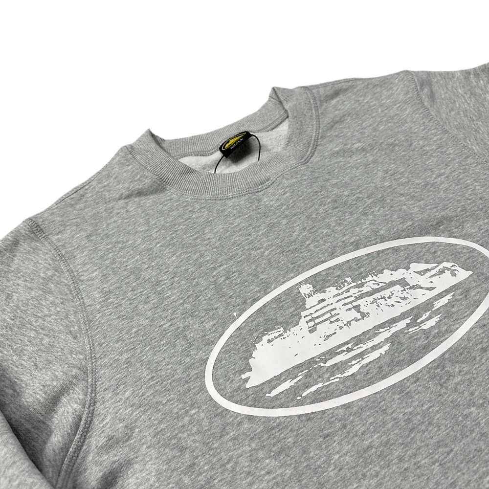 Corteiz Island Logo Crewneck Heather Grey OKZY20261562