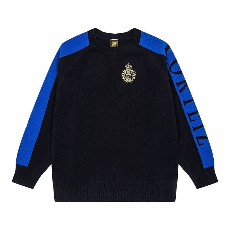 Corteiz Crest Patch Knit Sweater Black (Sweater) OKZY20261566