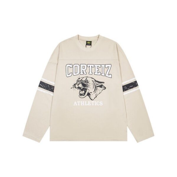Corteiz Athletics Panther Long Sleeve Tee Beige OKZY20261567