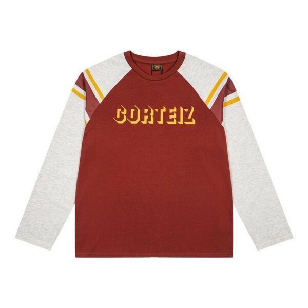 Corteiz Raglan Long Sleeve Tee Burgundy OKZY20261568