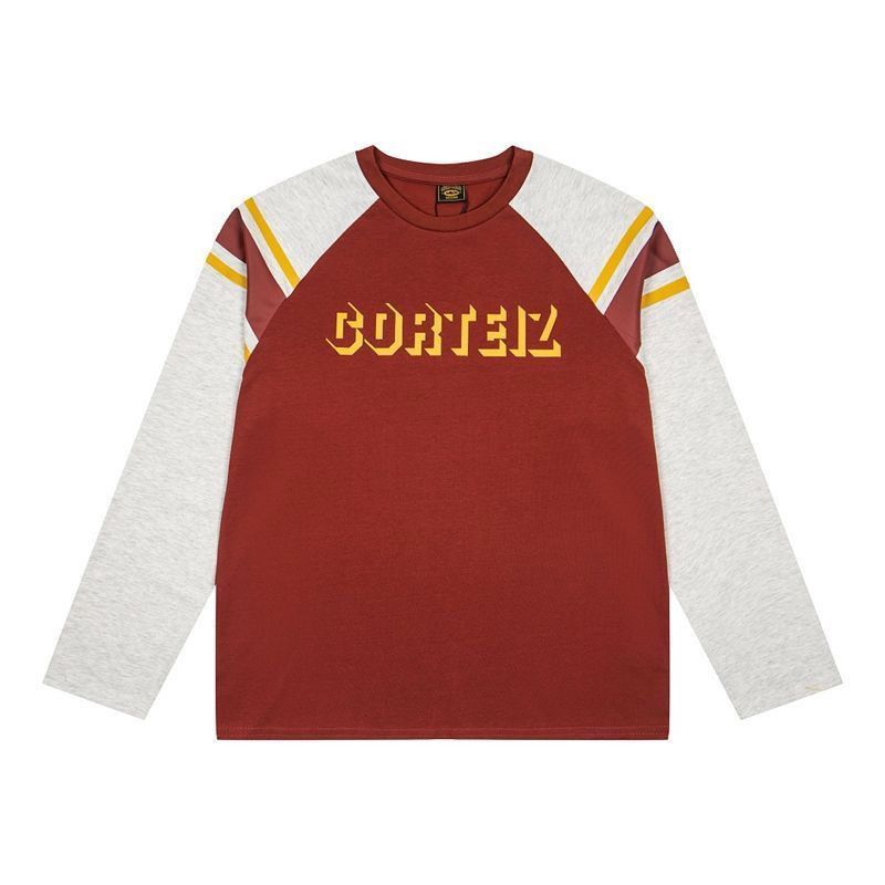 Corteiz Raglan Long Sleeve Tee Burgundy OKZY20261568