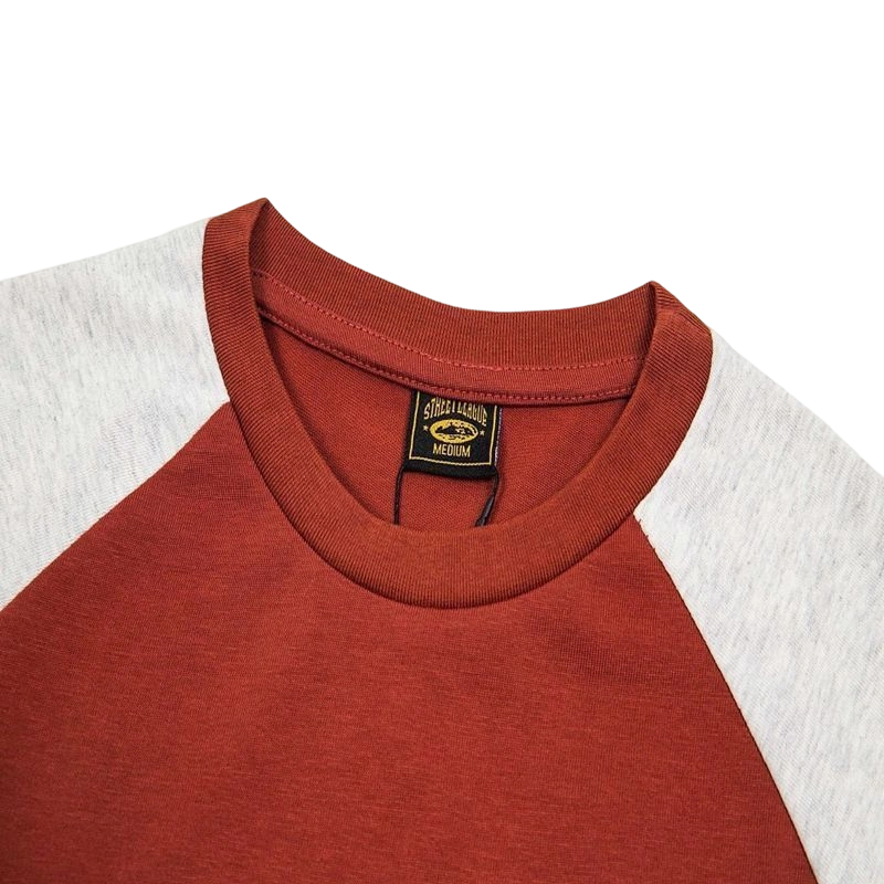 Corteiz Raglan Long Sleeve Tee Burgundy OKZY20261568