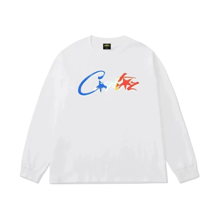 Corteiz Star Graffiti Logo Long Sleeve Tee White/Black OKZY20261573