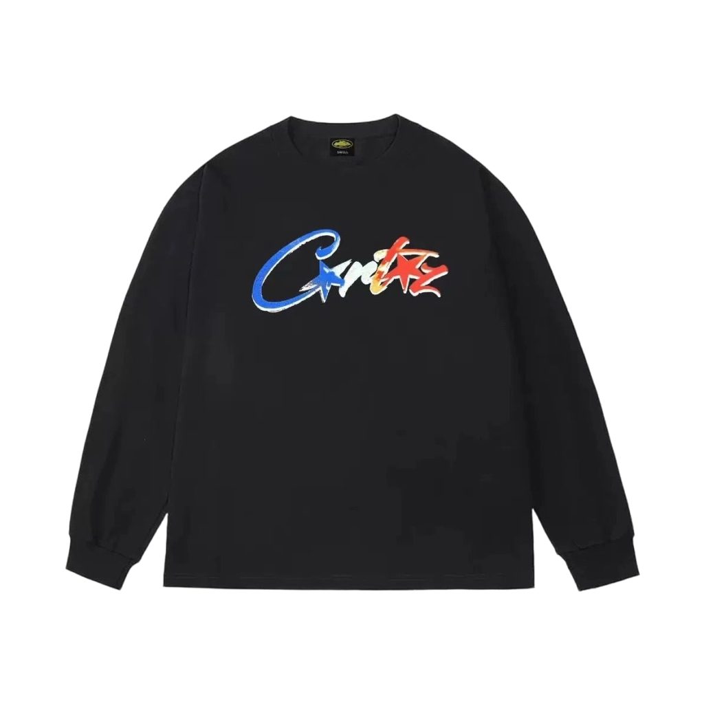 Corteiz Star Graffiti Logo Long Sleeve Tee White/Black OKZY20261573