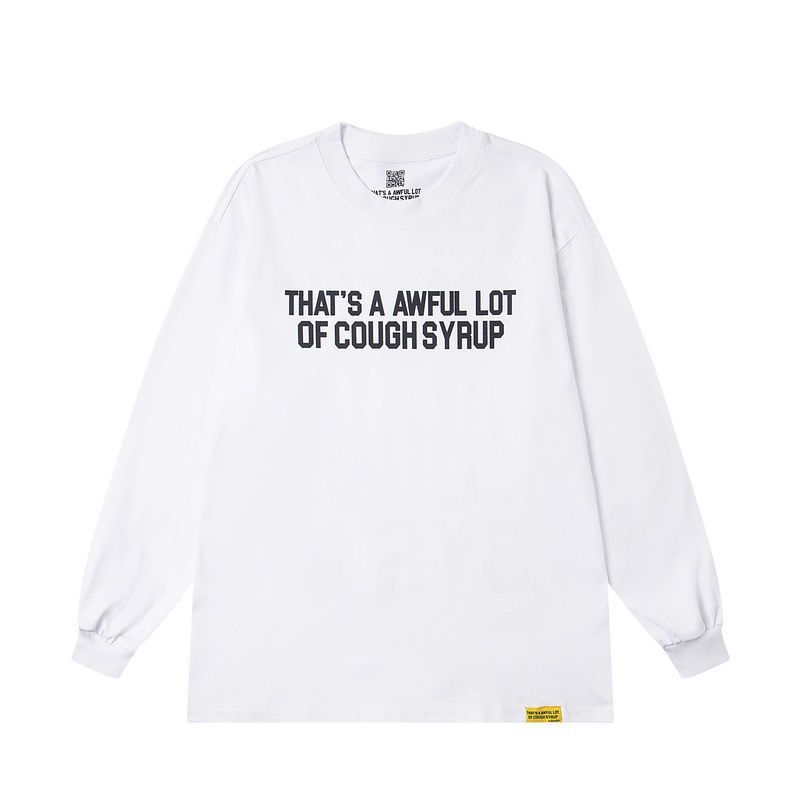 Cough Syrup Text Logo Long Sleeve Tee White OKZY20261574