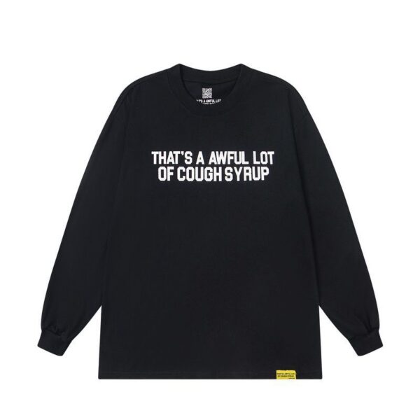 Cough Syrup Text Logo Long Sleeve Tee Black OKZY20261575