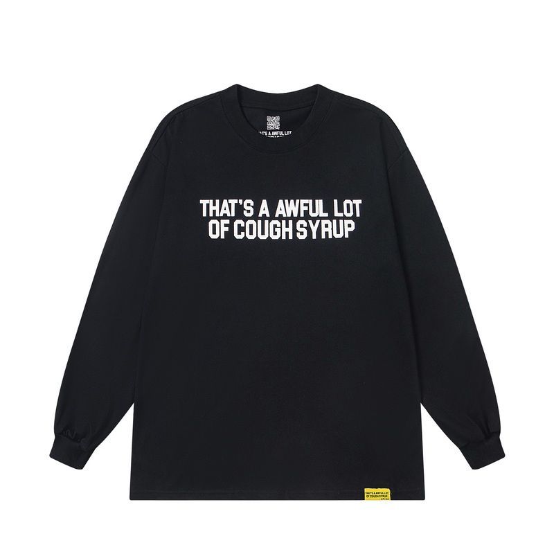 Cough Syrup Text Logo Long Sleeve Tee Black OKZY20261575
