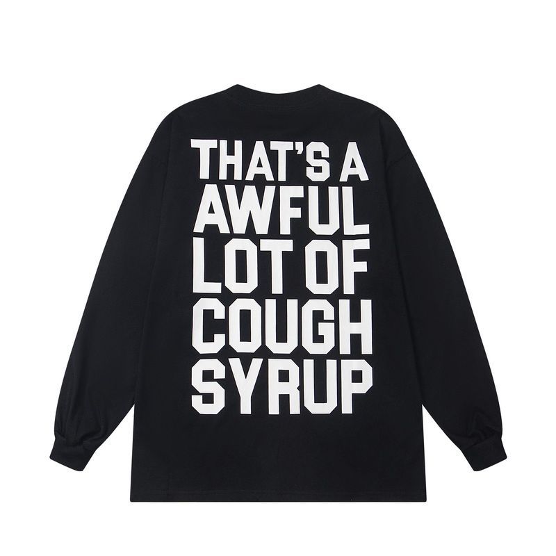 Cough Syrup Text Logo Long Sleeve Tee Black OKZY20261575