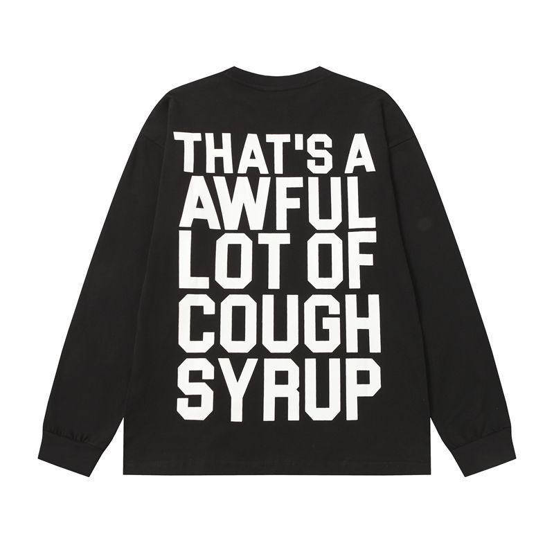Cough Syrup Lil Double O Portrait Long Sleeve Tee Black OKZY20261576