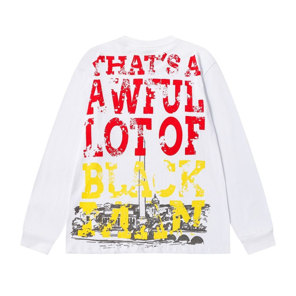 Cough Syrup Blackman Rally Graphic Long Sleeve Tee White OKZY20261578