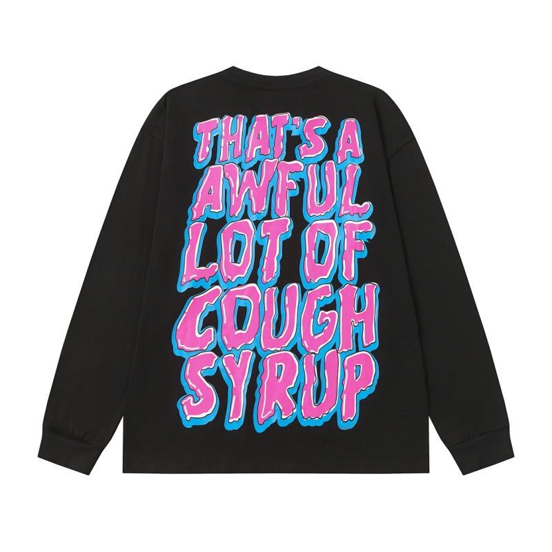 Cough Syrup Chucky Horror Graphic Long Sleeve Tee Black OKZY20261579