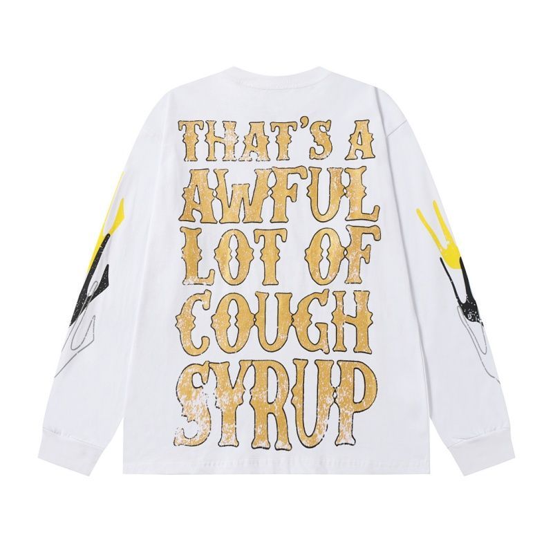 Cough Syrup Drug List Graphic Long Sleeve Tee White OKZY20261582