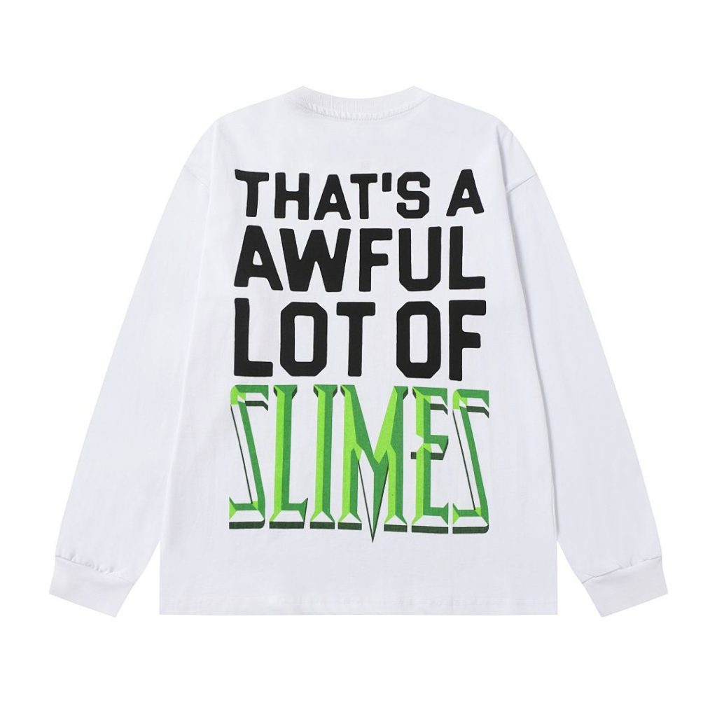 Cough Syrup Slimes Skeleton Graphic Long Sleeve Tee White OKZY20261583