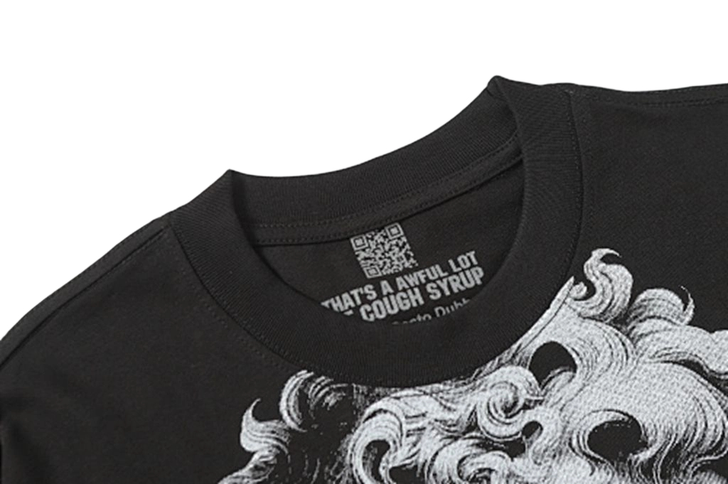 Cough Syrup Angel Cupid Graphic Long Sleeve Tee Black OKZY20261584