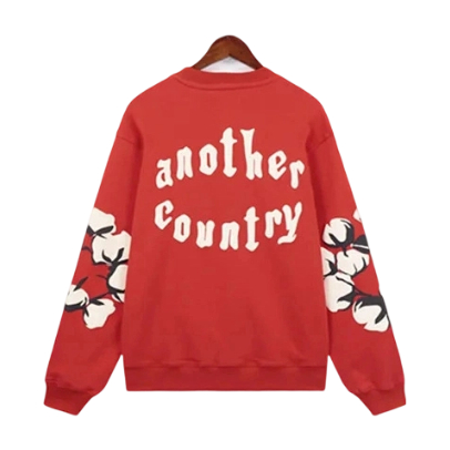 Denim Tears Another Country Cotton Wreath Crewneck Sweatshirt Red OKZY20261589
