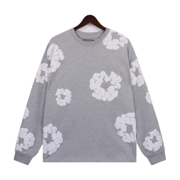Denim Tears Cotton Wreath All Over Print Crewneck Sweatshirt Heather Grey OKZY20261590