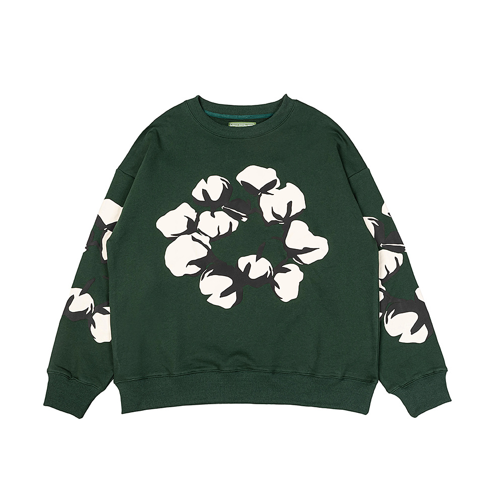 Denim Tears Cotton Wreath Crewneck Sweatshirt Dark Green OKZY20261591