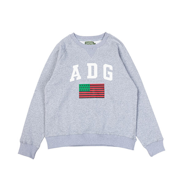 Denim Tears ADG Flag Logo Crewneck Sweatshirt Heather Grey OKZY20261595