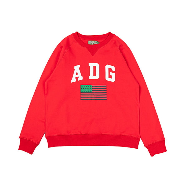 Denim Tears ADG Flag Logo Crewneck Sweatshirt Red OKZY20261597
