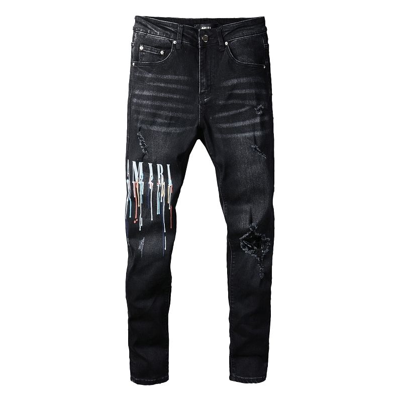Amiri Drip Logo Black Jeans OKZY202615