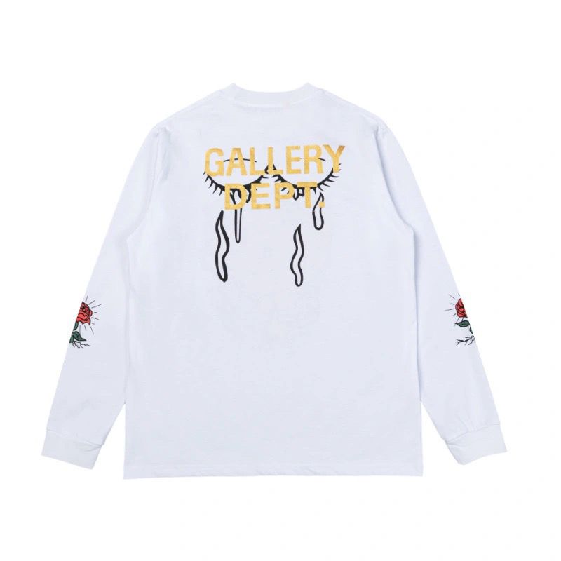 Gallery Dept Puzzle Heart Rose Graphic Long Sleeve Tee White OKZY20261605