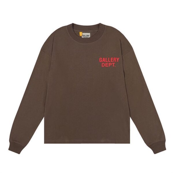Gallery Dept Small Logo Long Sleeve Tee Brown OKZY20261609