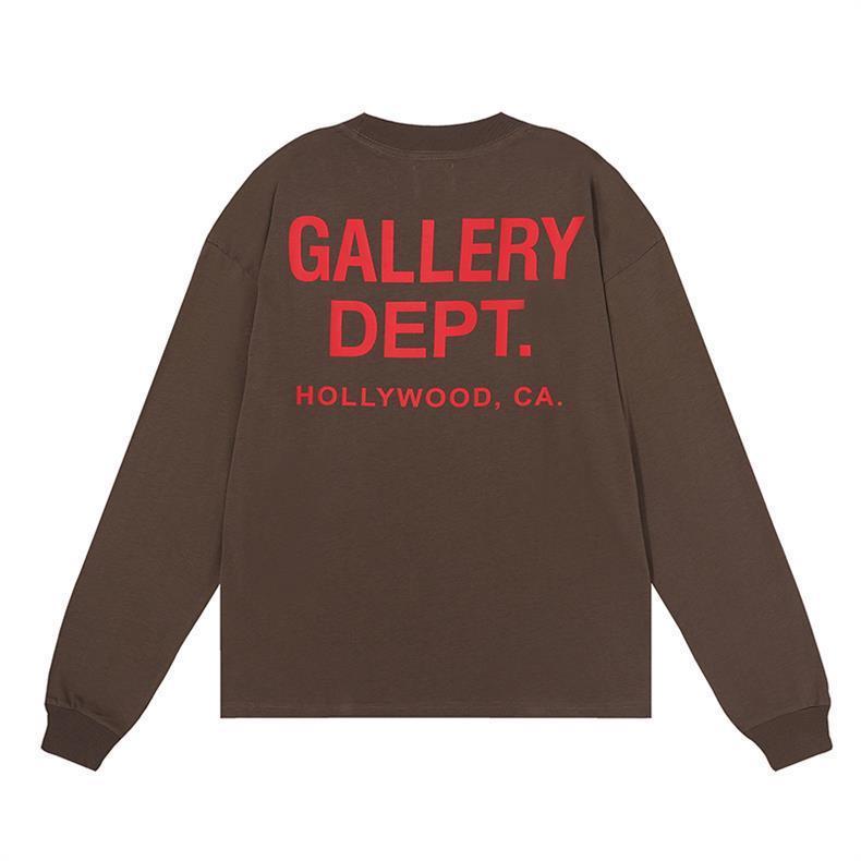 Gallery Dept Small Logo Long Sleeve Tee Brown OKZY20261609