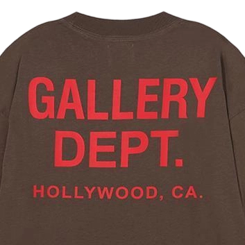 Gallery Dept Small Logo Long Sleeve Tee Brown OKZY20261609