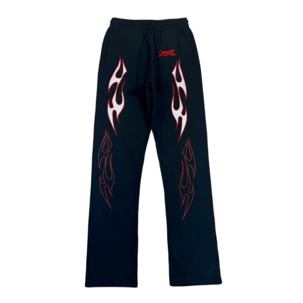 Hellstar Black Red White Flame Flare Sweatpants OKZY2026160