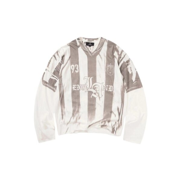 Represent England 93 Striped Long Sleeve Tee White OKZY20261611