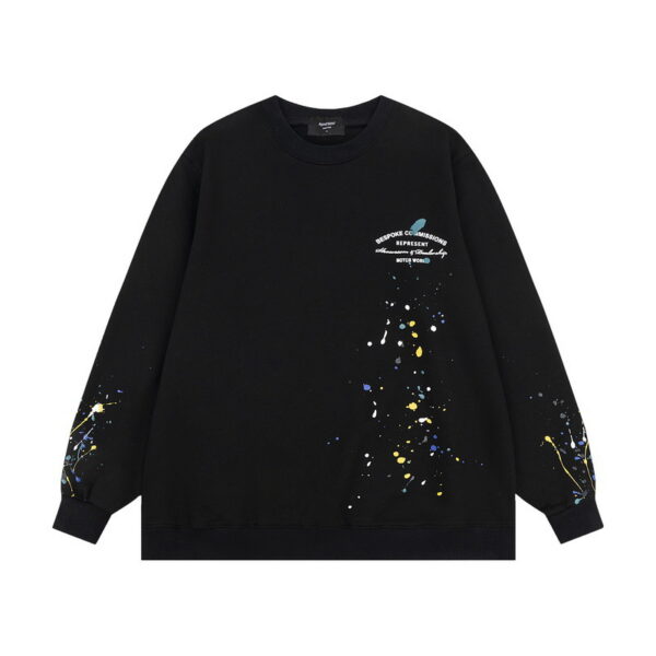 Represent Paint Splatter Crewneck Sweatshirt Black OKZY20261612