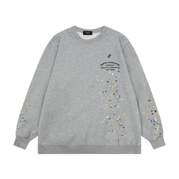 Represent Paint Splatter Crewneck Sweatshirt Heather Grey OKZY20261613